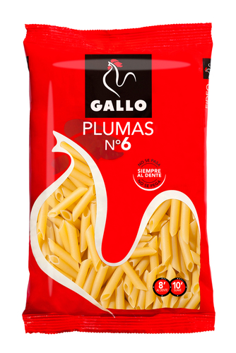 PASTA GALLO PLUMAS N6 250G