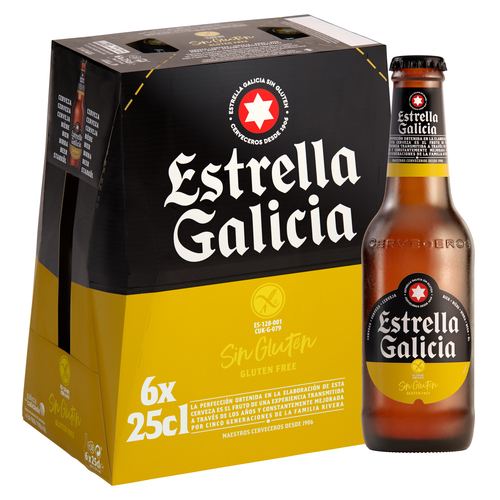 CERV.ESTRELLA GALICIA S/GLUTEN 25cl P6