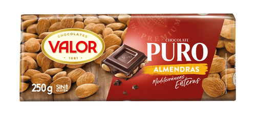 CHOCOLATE VALOR PURO ALMENDRA 250gr
